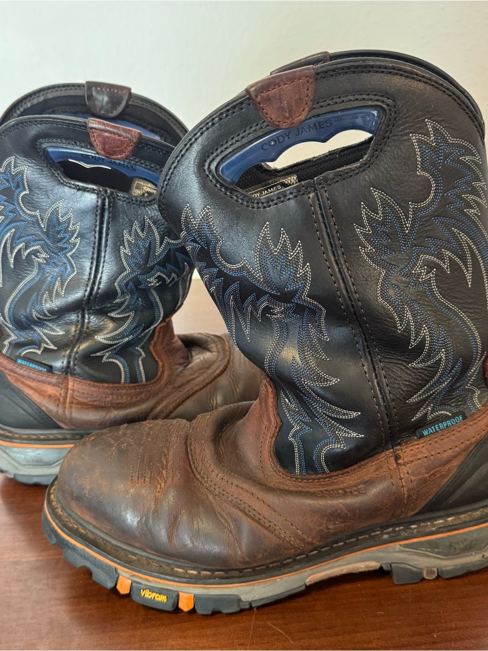 Cody James Men's Waterproof Brown & Black Western Work Boots